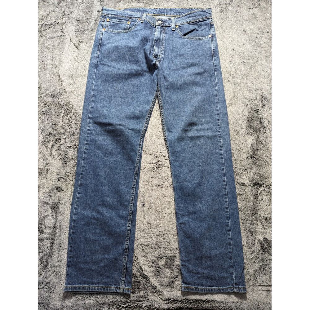 Levi's 505 Straight Leg Fit Jeans Men's Size 36x32 Medium Wash - Picture 2 of 14